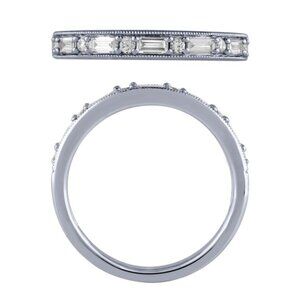 0.33 Carat Natural Diamond Ring Band G-H SI 14K White Gold